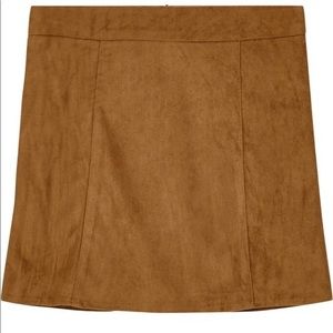 Bishop + Young Camel Suede Mini Skirt
